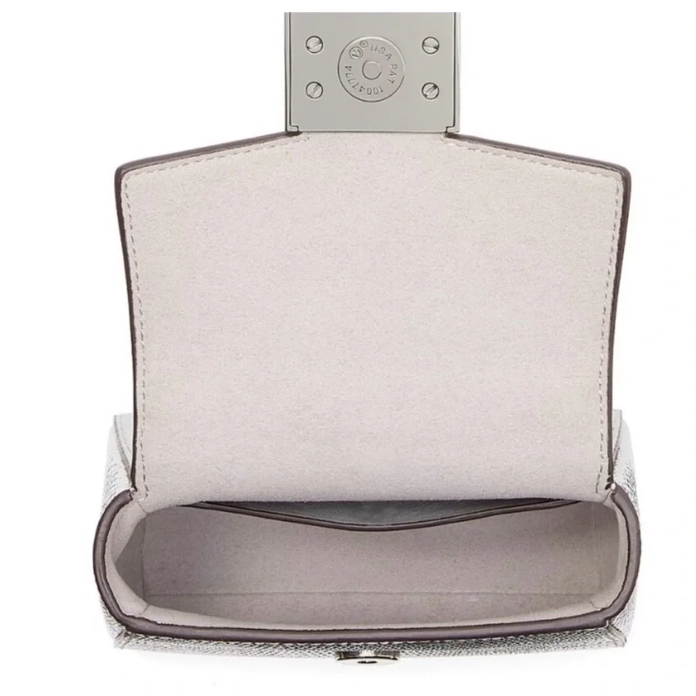 NWT Kate Spade Katy Silver Lizard Embossed Micro Crossbody
